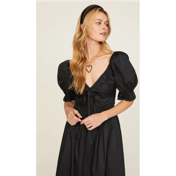 HILL HOUSE The Ophelia Nap Dress Size XXL Black Minimalist Midi Casual Cotton - Picture 3 of 11